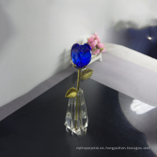 Regalo barato de cristal de la puerta de la boda de la flor azul de Rose